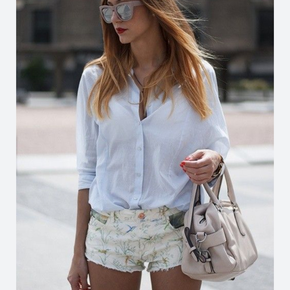 Zara Hummingbirds Trafaluc Premium Quality Cut Off Tropical Summer Shorts